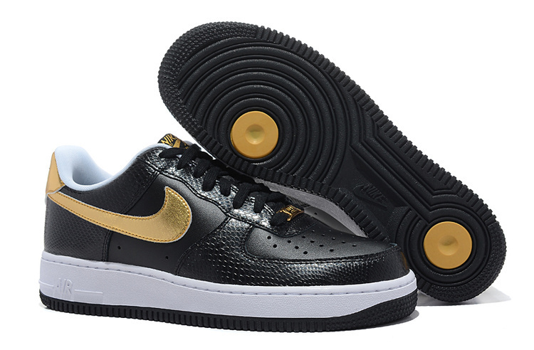 Nike Air Force 1 Low Black Glod Sneaker - Click Image to Close